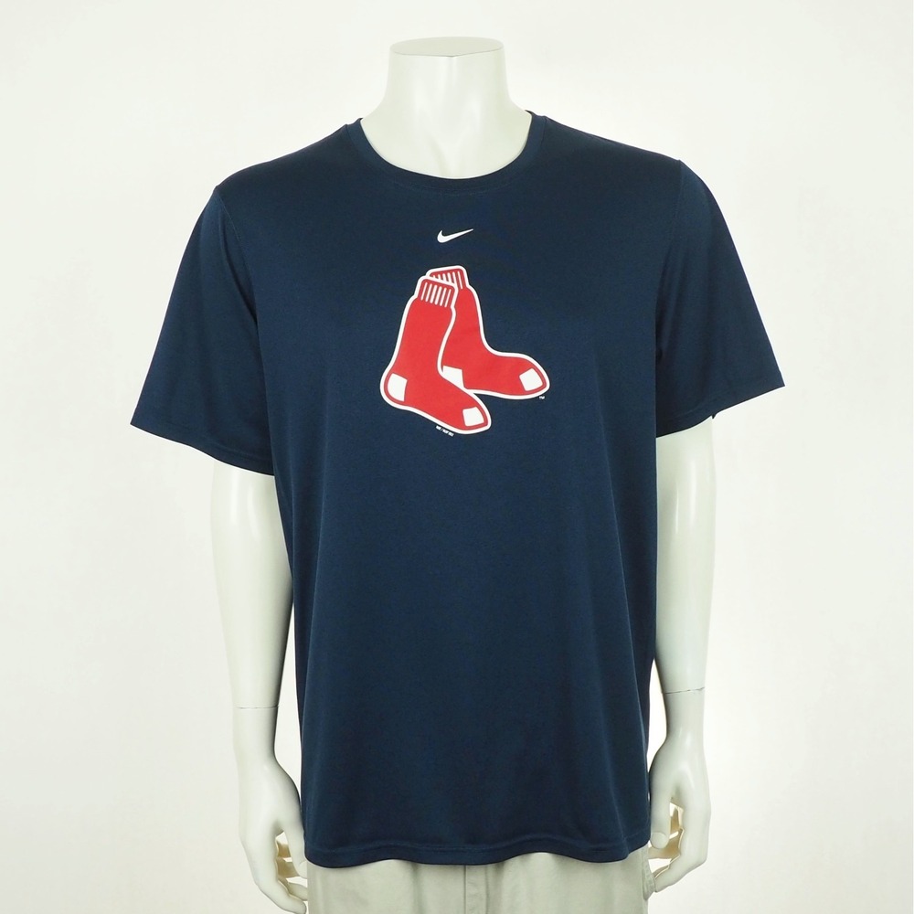 Nike Boston Red Sox MLB Training Tee Shirt Mens Sz XL Navy Blue Dri-Fit Baseball